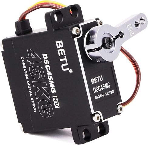45Kg Coreless Servo Motor HV 8.4V, High Torque RC Digital Servo，Full Waterproof Servo, Stainless Steel Gear Servo with 25T Servo Horn（180°） in Saudi Arabia