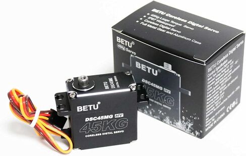 45Kg Coreless Servo Motor HV 8.4V, High Torque RC Digital Servo，Full Waterproof Servo, Stainless Steel Gear Servo with 25T Servo Horn（180°） in Saudi Arabia