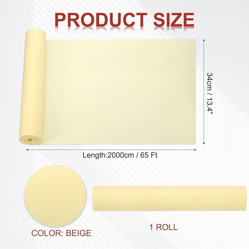 PATIKIL Chinese Xuan Paper Roll 65Ft x 13.4 Inch Half Raw Ripe Chinese Calligraphy Practice Paper Chunlian Duilian Couplets, Blue in Saudi Arabia