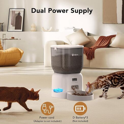 التلقائي التلقائي للكلاب والقطط مع الحفاظ على النضارة ، وحدة تغذية Cat ذات توقيت 4L مع شاشة LCD. إلى 6 وجبات في اليوم وجزء من 1-15 للقطط والكلب (أسود) in Kuwait