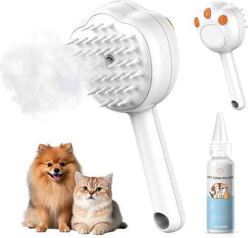 فرشاة القطط البخارية ، مشط Defur Defur Spritz 6-in-1 ، أداة الاستمالة الصديقة للبشرة ، مناسبة للتخلص من الحيوانات الأليفة والحيوانات الأليفة ، ملحقات إمدادات الحيوانات الأليفة ، الأصفر in Kuwait