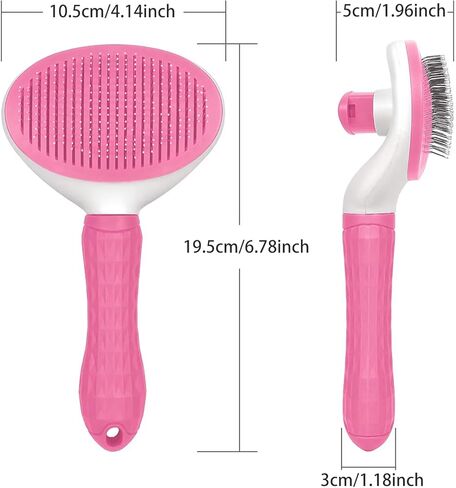 Dog & Cat Brush, Soft Self Cleaning Slicker Brush, Skin-Friendly Upgraded Dog Brush for Shedding, Massaging, and Grooming – Perfect for Long & Short Coats (Pink) in Saudi Arabia