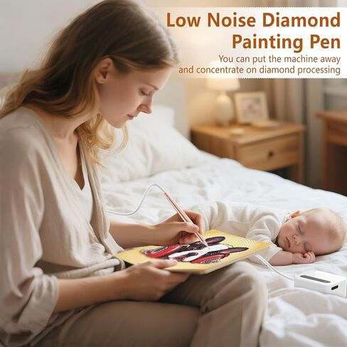 Electric Diamond Painting Pen Diamond Art Vacuum Pens 3 Suction Modes Diamond Paint Kits Accessories with Storage Tray Rechargeable Battery No Wax Needed Quiet and Long-Lasting in Saudi Arabia