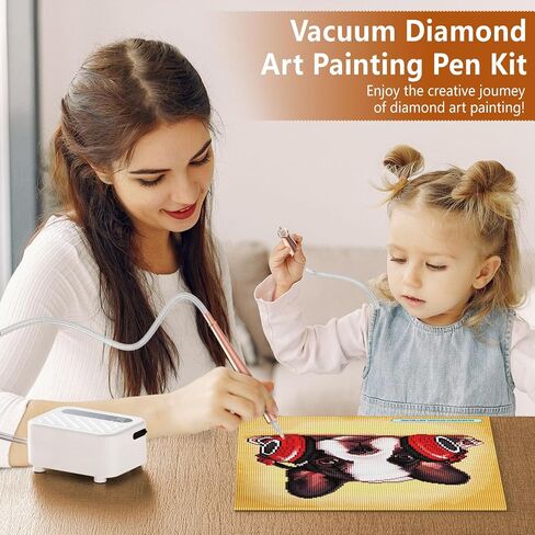 Electric Diamond Painting Pen Diamond Art Vacuum Pens 3 Suction Modes Diamond Paint Kits Accessories with Storage Tray Rechargeable Battery No Wax Needed Quiet and Long-Lasting in Saudi Arabia