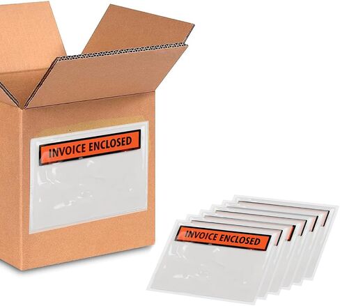 5.5" x 10" Packing List Envelope W/Message"Invoice Enclosed" Orange Panel Face Pack of 1000 in Saudi Arabia