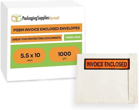 5.5" x 10" Packing List Envelope W/Message"Invoice Enclosed" Orange Panel Face Pack of 1000 in Saudi Arabia