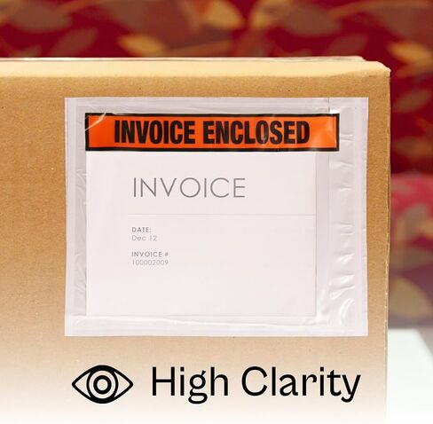 5.5" x 10" Packing List Envelope W/Message"Invoice Enclosed" Orange Panel Face Pack of 1000 in Saudi Arabia