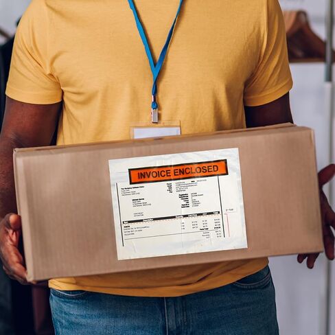 5.5" x 10" Packing List Envelope W/Message"Invoice Enclosed" Orange Panel Face Pack of 1000 in Saudi Arabia