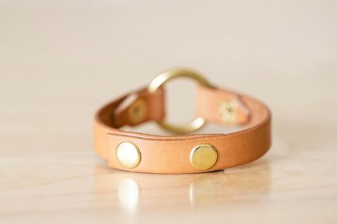 Leather Ring Bracelet - Wedding Ring Bracelet - Natural + Brass - Grief Memory Wedding Band Bracelet - Wear The Ring in Saudi Arabia