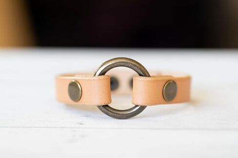 Leather Ring Bracelet - Wedding Ring Bracelet - Natural + Brass - Grief Memory Wedding Band Bracelet - Wear The Ring in Saudi Arabia