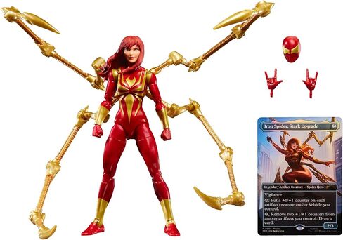 Spider-Man Marvel Legends Series Magic: The Gathering Mary Jane Watson (Iron Spider) ، رقم عمل بحجم 6 بوصات وبطاقة تداول ألعاب البطاقات القابلة للتحصيل الحصرية in Kuwait
