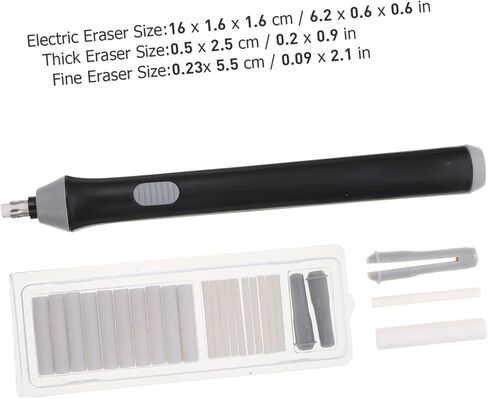 Uonlytech Electric Eraser Auto Rotate Sketch Modification Tool for Students and Artists Portable Lightweight Art Eraser for Precise Drawing Corrections Battery Design Black in Saudi Arabia