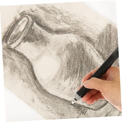 Uonlytech Electric Eraser Auto Rotate Sketch Modification Tool for Students and Artists Portable Lightweight Art Eraser for Precise Drawing Corrections Battery Design Black in Saudi Arabia