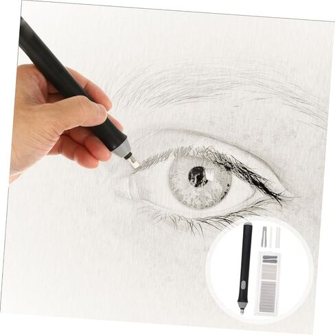 ممحرة كهربائية لرسم ورسم محور فنون فنية دقيقة للطلاب والمهنيين لمكاتب المدرسة وصياغة الفنيين البطارية السوداء غير مدرجة in Saudi Arabia