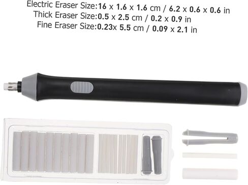 Nuobesty Professional Auto Rotate Electric Eraser لطلاب الفن والمصممين أداة تعديل رسم دقة لرسم وطلاء بطارية مححرة كهربائية سوداء in Kuwait