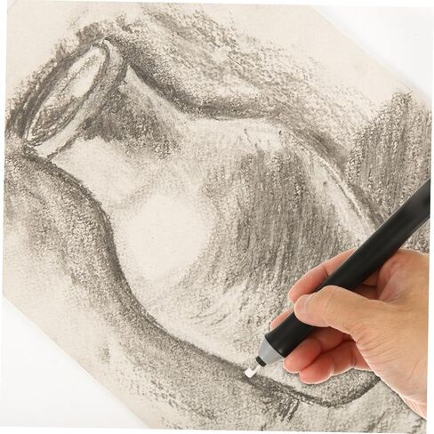 Nuobesty Professional Auto Rotate Electric Eraser لطلاب الفن والمصممين أداة تعديل رسم دقة لرسم وطلاء بطارية مححرة كهربائية سوداء in Kuwait