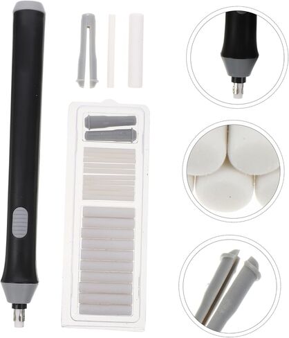 Nuobesty Professional Auto Rotate Electric Eraser لطلاب الفن والمصممين أداة تعديل رسم دقة لرسم وطلاء بطارية مححرة كهربائية سوداء in Kuwait