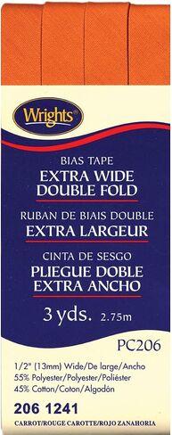 Wrights 117-206-1241 Extra Wide Double Fold Bias Tape, Carrot, 3-Yard in Saudi Arabia