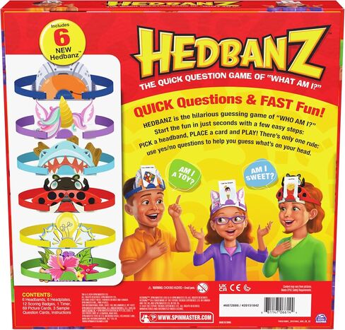 Spin Master Games, Hedbanz 3rd Edition with New Cards & Headbands, Picture Guessing Card Game, Quick Questions & Fast Fun, Easy to Play for Family & Kids, 2-6 Players, for Ages 6 & Up in Saudi Arabia