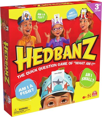 Spin Master Games, Hedbanz 3rd Edition with New Cards & Headbands, Picture Guessing Card Game, Quick Questions & Fast Fun, Easy to Play for Family & Kids, 2-6 Players, for Ages 6 & Up in Saudi Arabia