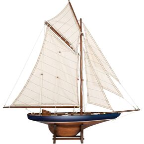 SAILINGSTORY Wooden Ship Model Sailboat Decor Yacht Classic America's Cup Racer Columbia 1901 Replica, Ivory in Kuwait