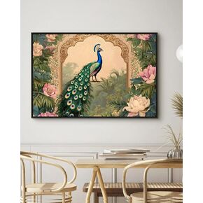 EUROTEX Vastu Peacock Canvas Roll – Large Unframed Wall Art for Living Room, Bedroom & South East Wall Décor in Saudi Arabia