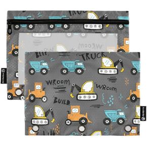 Pencil Pouch for 3 Ring Binder,Sports Basketball 2 Pack 3 Ring Binder Pencil Pouches for Boys,3-Holes Binder Zipper Pencil Case, Clear Window Pencil Bag for Office School College Supplies in Kuwait