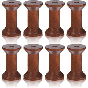 8pcs 2" Wooden Spools of Crafts Empty Natural Wood Thread Spools Bulk Barrel Empty Thread Spool Antique Wood Spool for Organizing Cord Twine Ribbon Chains Elastic Threads(Brown) in Saudi Arabia