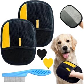 5PCS Pet Hair Removal Glove Set for Cats & Dogs, Newly Electrostatic Pet Hair Gloves, Reusable Cat Dog Grooming Gloves Magic Brush Pet Hair Remover Tool for Furniture Couch Carpet Car Seat Clothes in Saudi Arabia