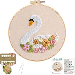 Louise Maelys Embroidery Kit for Beginners with Funny Rooster and Flower in Saudi Arabia