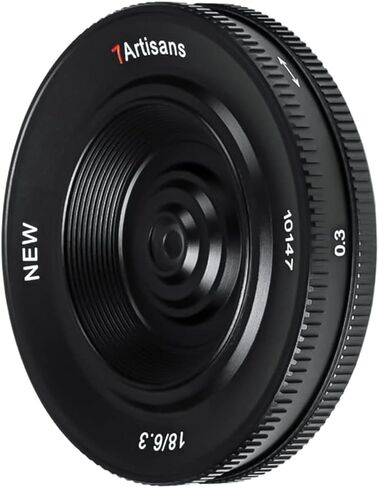 7artisans 18MM F6.3 Mark II UFO Lens Compatible with Sony E Mount, APS-C, Prime Lens, Ultra-Thin Compact Mirrorless Cameras for Sony FX/A/NEX Series for FS5,FS7,FS7M2,FS5M2K,A3000,A5000,NEX-3,NEX-3N in Saudi Arabia