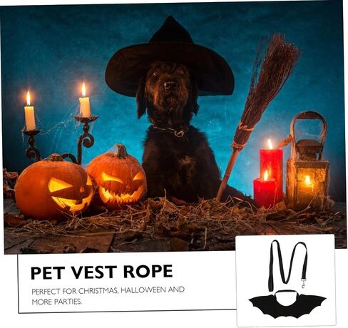 Toyvian Pet Leash مع Design Cat and Dog Harness Vest لجميع القديسين حزامًا فريدًا من الصدر لأزياء الحيوانات الأليفة اللطيفة للحفلات والاحتفالات in Saudi Arabia