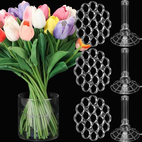 Hushee 3 set spiral ikebana stem stem hanataba twist twist flower report report poulder poulder twister ikebana twister with cuction cup for vase flower scets (aperture 12/15/20 mm) in Kuwait