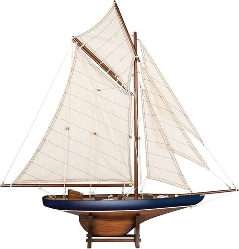 SAILINGSTORY Wooden Ship Model Sailboat Decor Yacht Classic America's Cup Racer Columbia 1901 Replica, Ivory in Saudi Arabia
