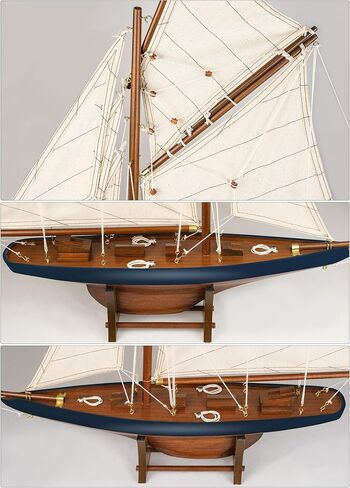 SAILINGSTORY Wooden Ship Model Sailboat Decor Yacht Classic America's Cup Racer Columbia 1901 Replica, Ivory in Saudi Arabia