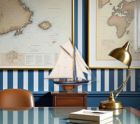 SAILINGSTORY Wooden Ship Model Sailboat Decor Yacht Classic America's Cup Racer Columbia 1901 Replica, Ivory in Saudi Arabia