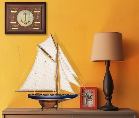 SAILINGSTORY Wooden Ship Model Sailboat Decor Yacht Classic America's Cup Racer Columbia 1901 Replica, Ivory in Saudi Arabia
