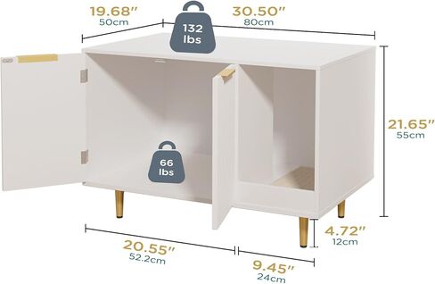 Litter Box Enclosure, Cat House Litter Box Furniture Hidden with Scratching Mat, Modern Cat Washroom Indoor, Side End Table, Storage Cabinet Bench for Living Room, Bedroom, Black in Saudi Arabia
