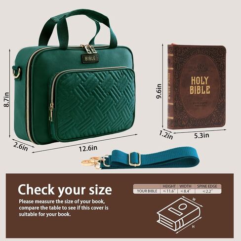 Bible Cover for Women Bible Case, Large Bible Bag, Bible Study Supplies Bible Journaling Kit Book Carrying Case with Bible Highlighters Tabs, Valentines Day Christian Gifts for Women(Black) in Saudi Arabia