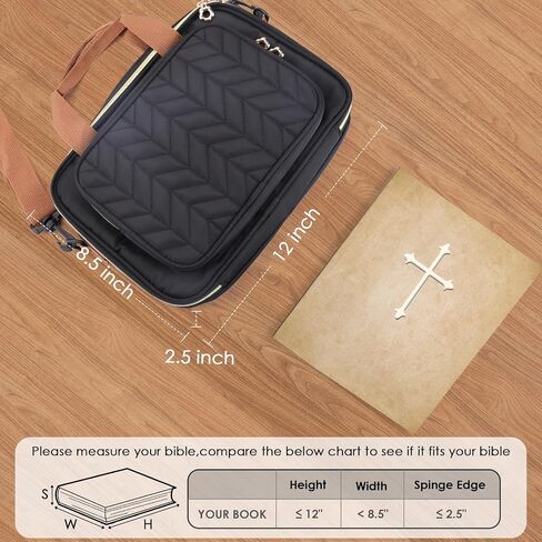 Eternatastic Bible Cover Case for Women, Large Bible Bag with Shoulder Strap,Bible Study Ideal Christian Gifts for Women,Coffee in Kuwait