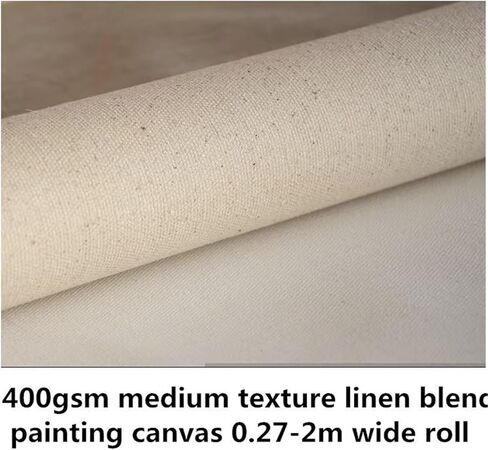 Canvas Roll Acid Free Acrylic Priming 400gsm Linen Blend Medium Texture Painting Canvas 5 Meters Long Roll(170cm Wide) in Saudi Arabia
