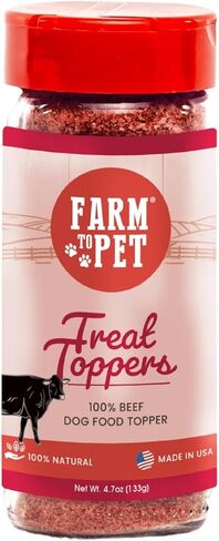 Farm To Pet - Dry Dog Food Topper - 4.7 oz Chicken Meal Toppers for Dogs, Single Ingredient, Lean, All Natural, Healthy Food for Small, Medium, Large Breeds, & Puppies, Made in USA in Saudi Arabia