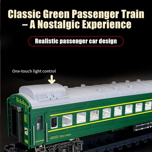 Electric Train Set, Alloy Locomotive Model with Carriage and Long Track, Gift for Teens and Adults (Model 22918/Red) in Saudi Arabia