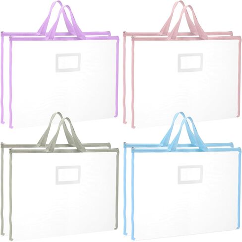8 Pcs Sew Project Bags 18 x 13 Inch Quilting Craft Organizer Storage Bags with Handle and Pocket Large Sew Quilting Mesh for Quilters Knitting Stitching Crafter in Saudi Arabia