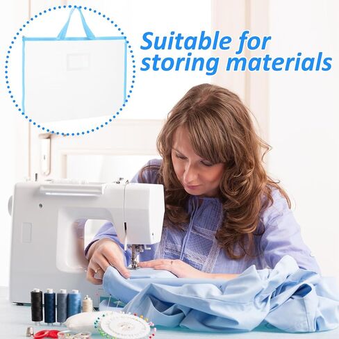 8 Pcs Sew Project Bags 18 x 13 Inch Quilting Craft Organizer Storage Bags with Handle and Pocket Large Sew Quilting Mesh for Quilters Knitting Stitching Crafter in Saudi Arabia