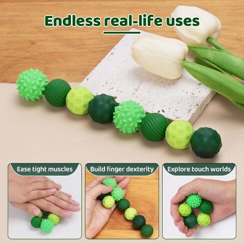Silicone Sensory Fidget Toys Adults - 4pcs Textures Magnetic Ball Toy, Quiet Fidget Toys for Autism ADHD Stress Anxiety Relief, Office Classroom Gadgets, Stocking Stuffers for Women Men Gifts (Large) in Kuwait