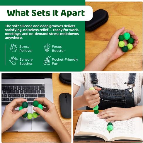 Silicone Sensory Fidget Toys Adults - 4pcs Textures Magnetic Ball Toy, Quiet Fidget Toys for Autism ADHD Stress Anxiety Relief, Office Classroom Gadgets, Stocking Stuffers for Women Men Gifts (Large) in Kuwait