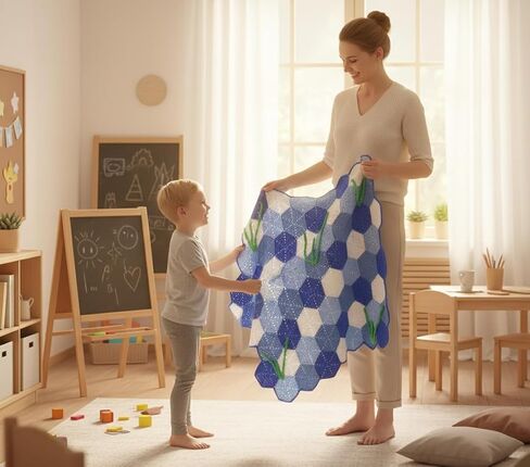 Arborthread Honeycomb بطانية الكروشيه مجموعة للمبتدئين ، مجموعة أدوات الجدة المربعات مع أدوات الفيديو مع البالغين والبالغين ، أنماط صديقة للطفل in Kuwait