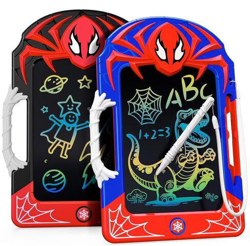 LCD Writing Tablet 2 Pack–Red & Blue Hero Styles with Web Stylus & Grip, Colorful Doodle Board Drawing Pad Toy Gift 3 4 5 6 7 8 10 11 12 Year Old Boys Girls Toddler Age 3-4 4-6 6-8 8-12 Birthday Gift in Saudi Arabia
