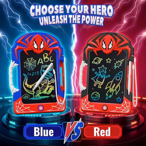 LCD Writing Tablet 2 Pack–Red & Blue Hero Styles with Web Stylus & Grip, Colorful Doodle Board Drawing Pad Toy Gift 3 4 5 6 7 8 10 11 12 Year Old Boys Girls Toddler Age 3-4 4-6 6-8 8-12 Birthday Gift in Saudi Arabia